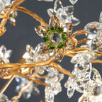 Auric Antique Vintage Brass Crystal Chandelier for high ceiling staircase and foyer lighting