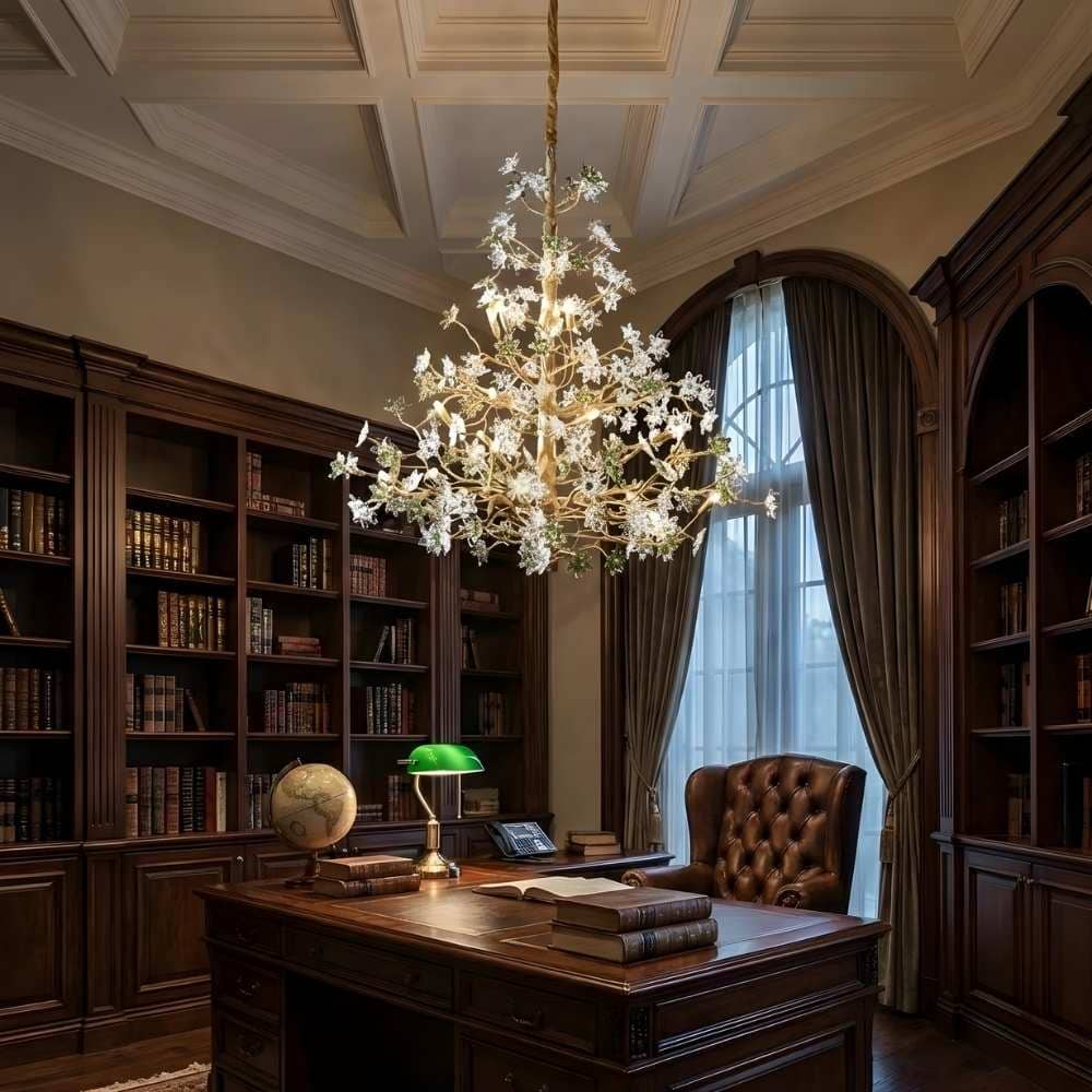 Gilded Branch Floral Brass Crystal Chandelier by Bling Lighting Studio