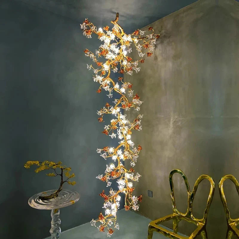 Aurora Branch Staircase Chandelier for high ceiling staircase and foyer lighting