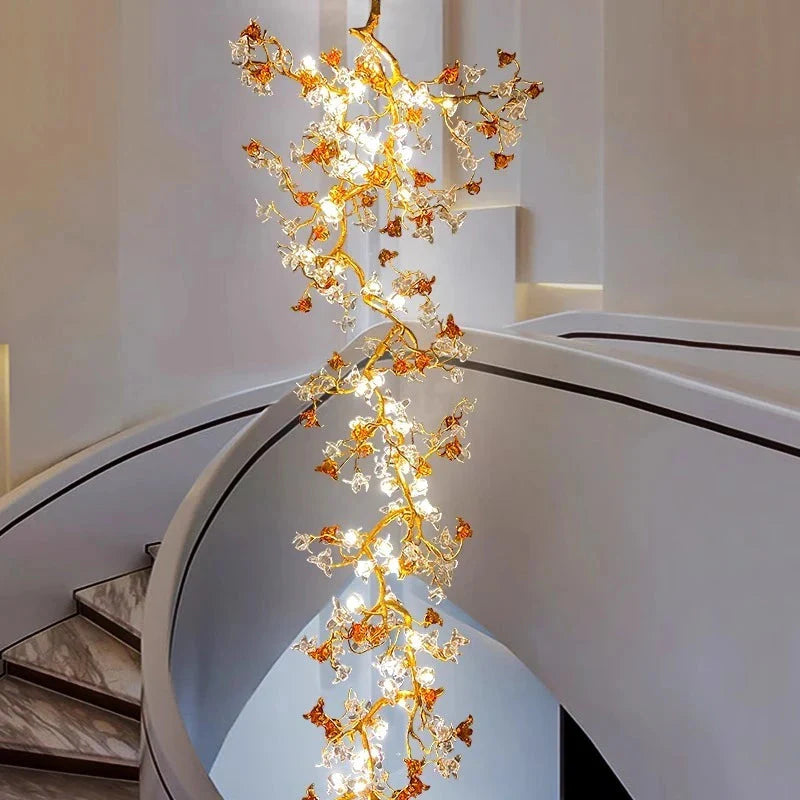 Aurora Branch Staircase Chandelier for high ceiling staircase and foyer lighting