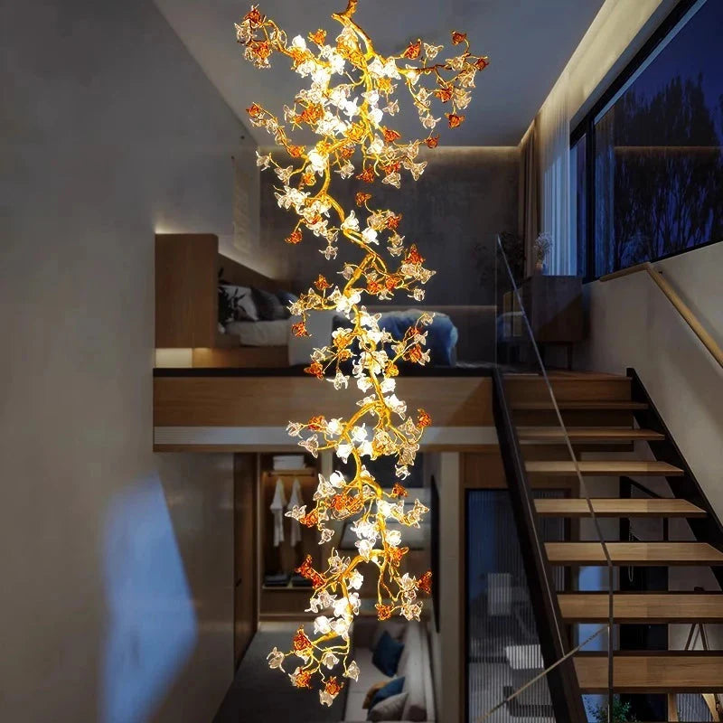 Aurora Branch Staircase Chandelier for high ceiling staircase and foyer lighting