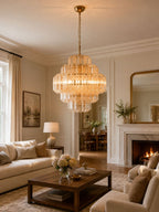 Aurum Cascade Glass Chandelier Murano lighting by Bling Lighting Studio