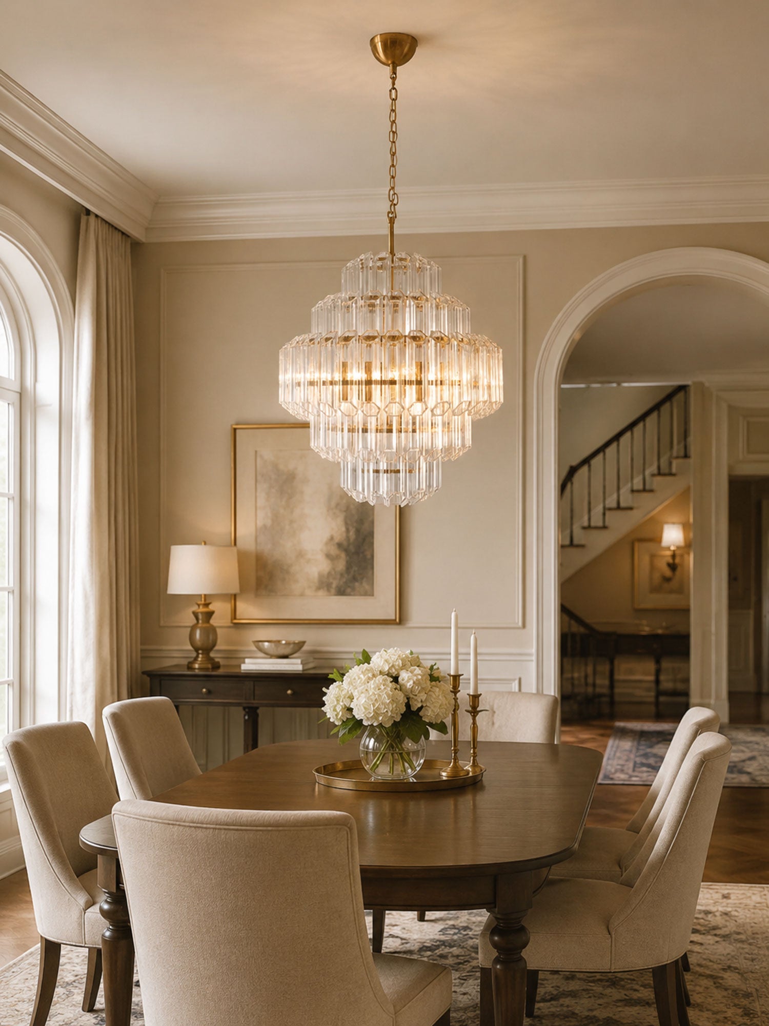 Aurum Cascade Glass Chandelier Murano lighting by Bling Lighting Studio