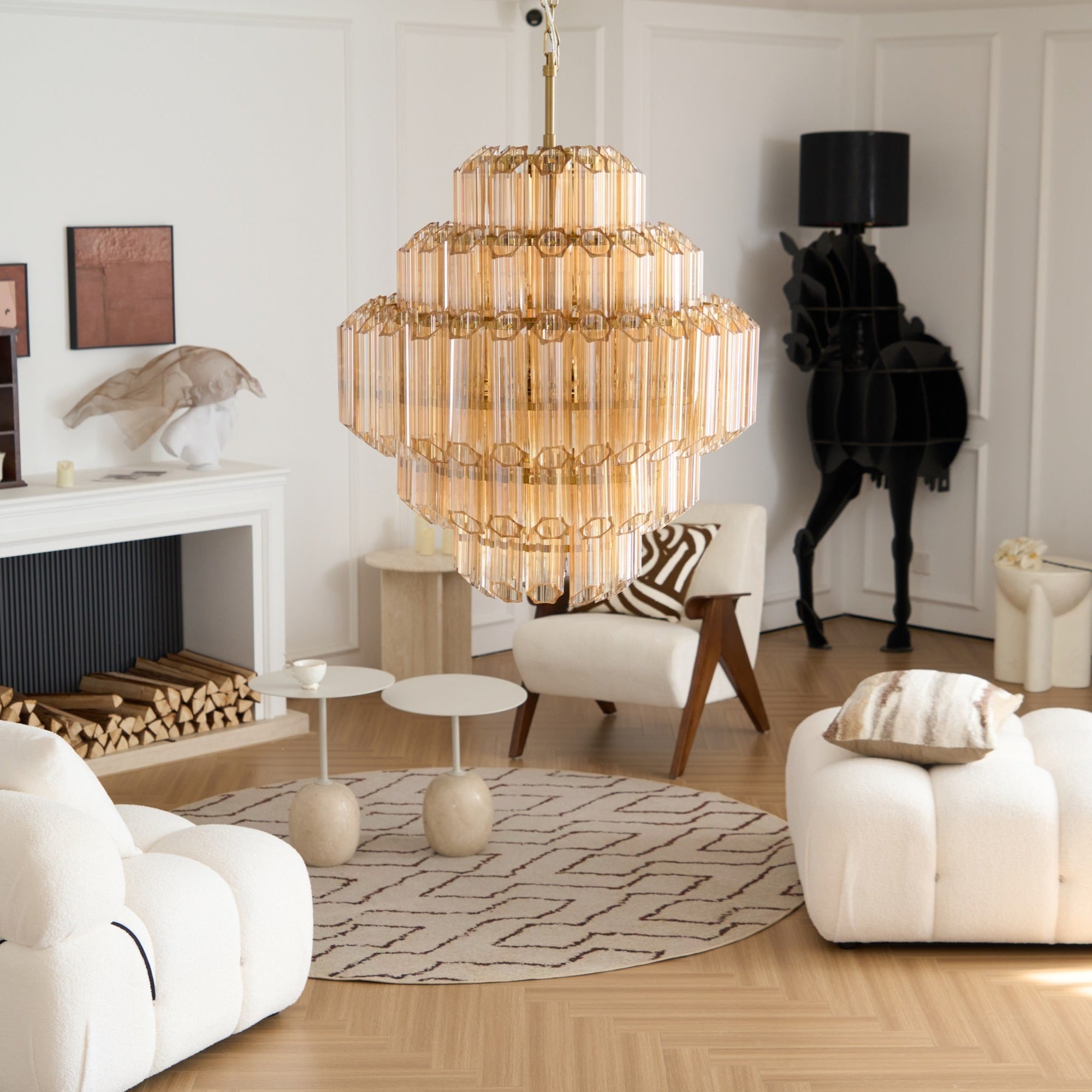 Aurum Cascade Glass Chandelier Murano lighting by Bling Lighting Studio