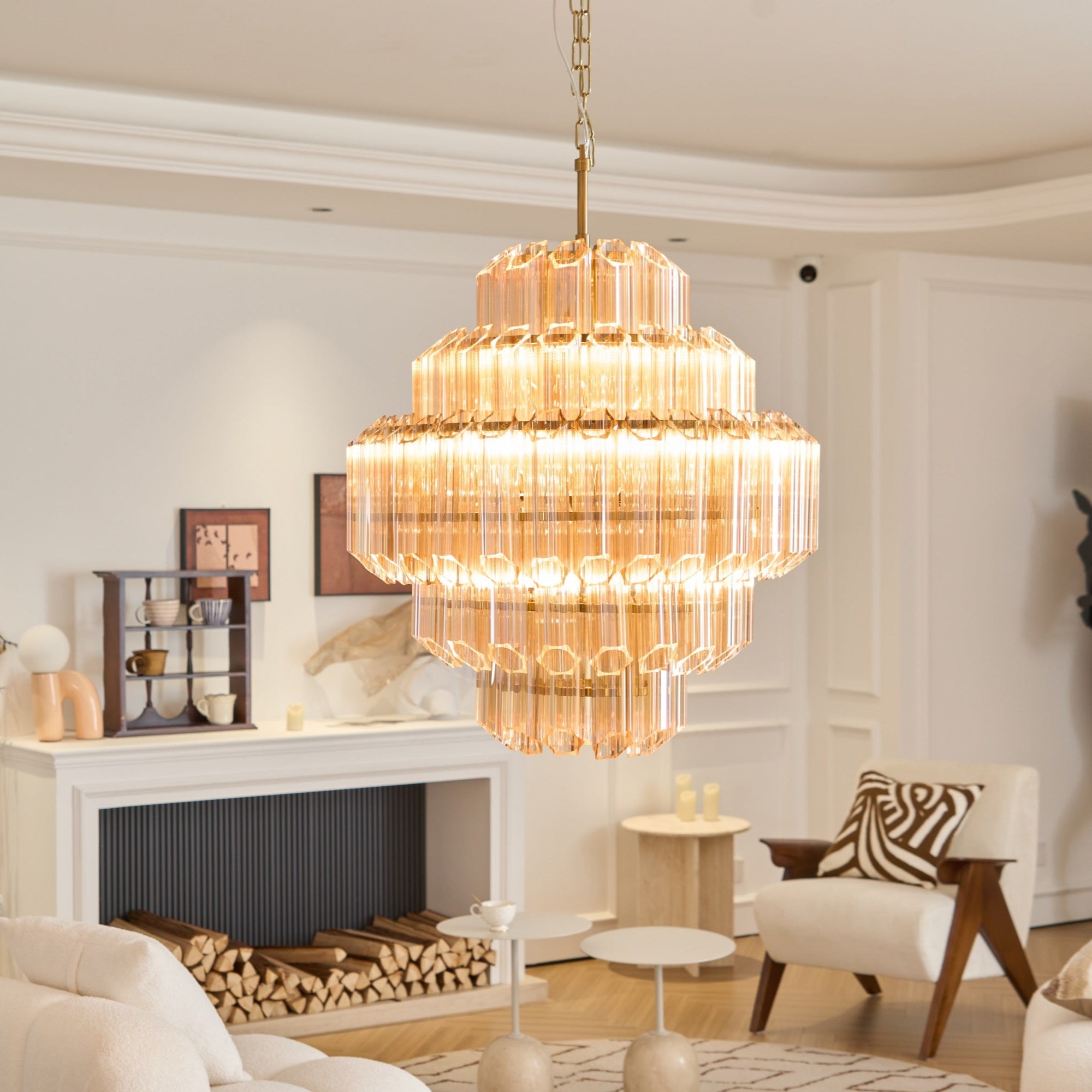 Aurum Cascade Glass Chandelier Murano lighting by Bling Lighting Studio