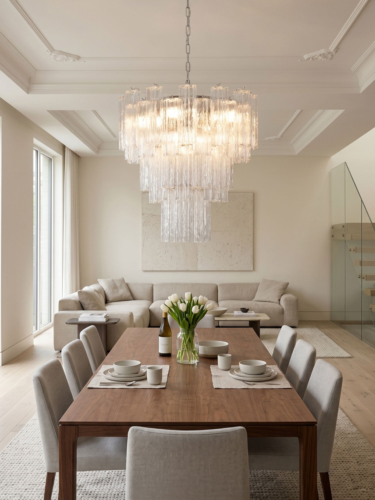 Aveline Glass Chandelier Glass lighting by Bling Lighting Studio