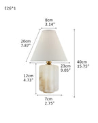 Art Design Arteriors Everly Alabaster Table Lamp Wide 15" with White Linen Fabric Lampshade