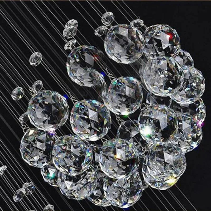 Ball Design Extra Large Crystal Chandelier for High Ceiling for high ceiling staircase and foyer lighting