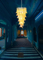 Petals Spiral Murano Amber Chandelier product image