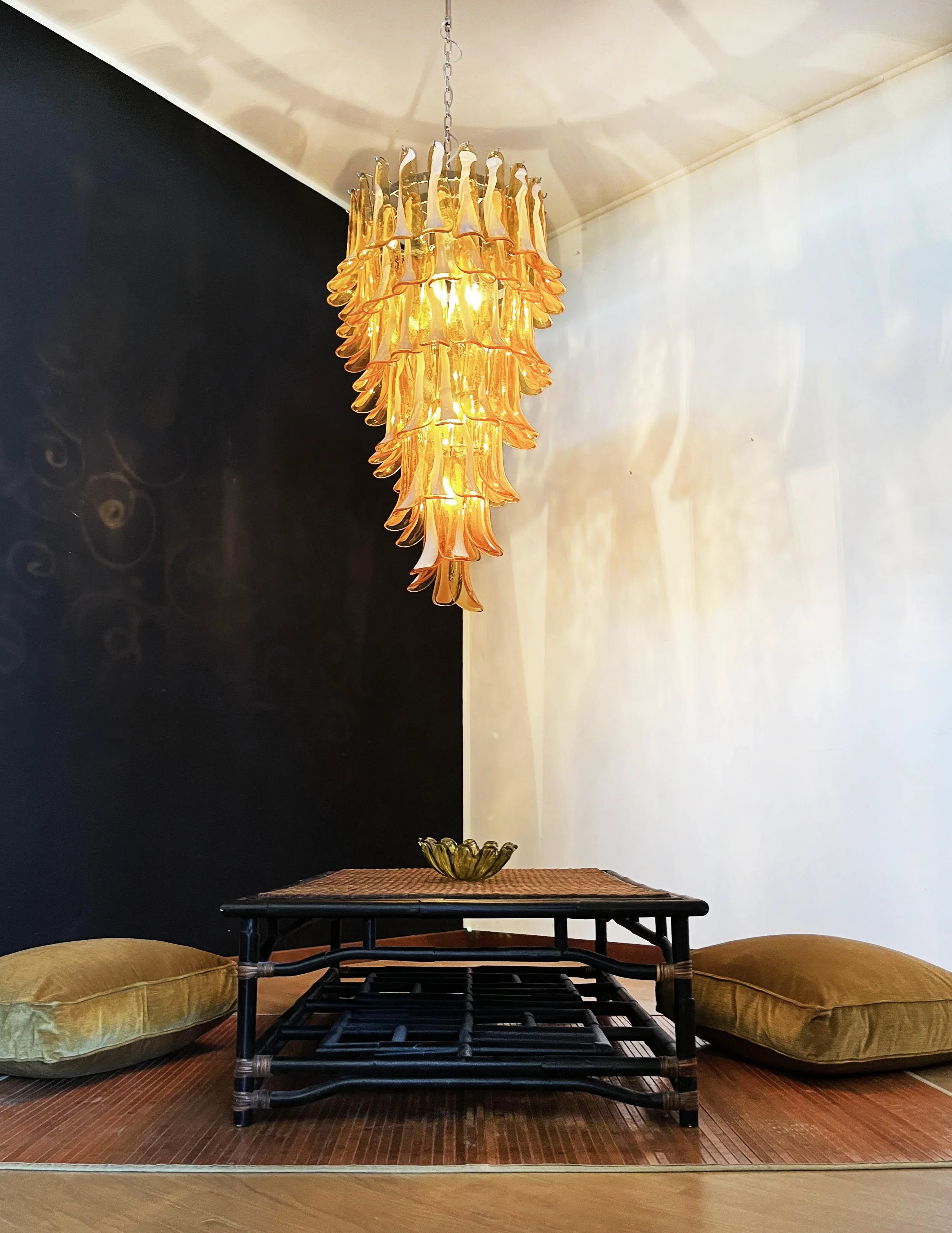 Petals Spiral Murano Amber Chandelier product image