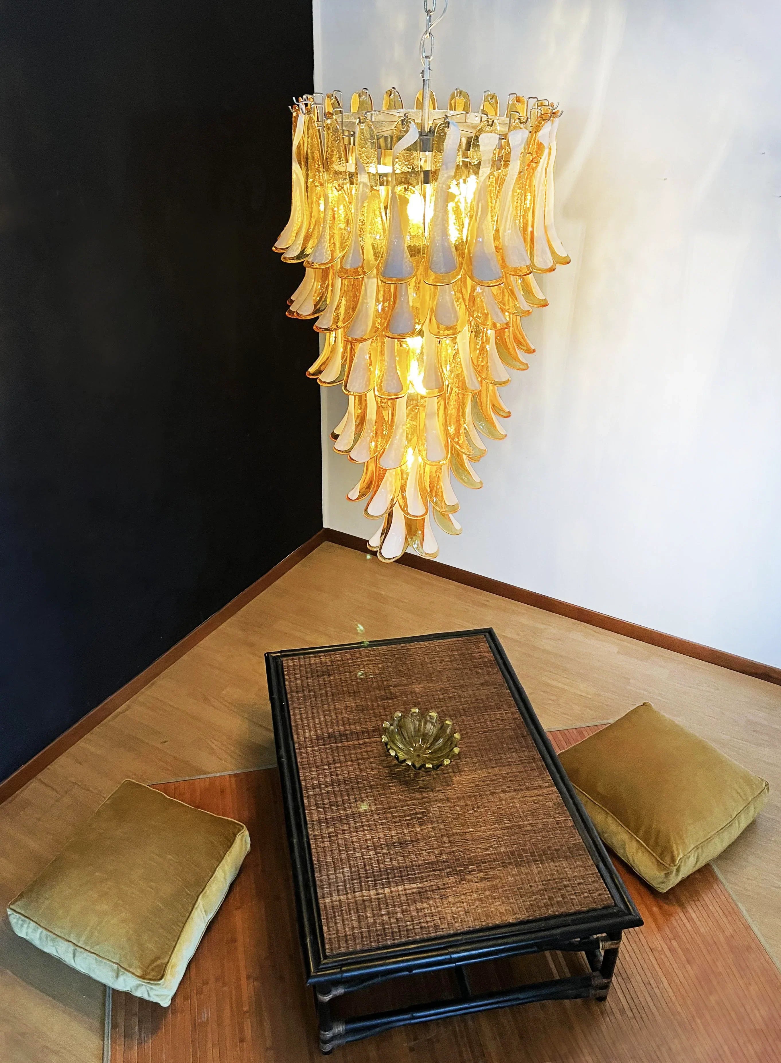 Petals Spiral Murano Amber Chandelier product image