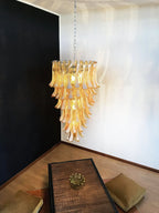 Petals Spiral Murano Amber Chandelier product image