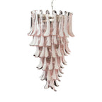 Petals Spiral Murano Pink Chandelier by Bling Lighting Studio