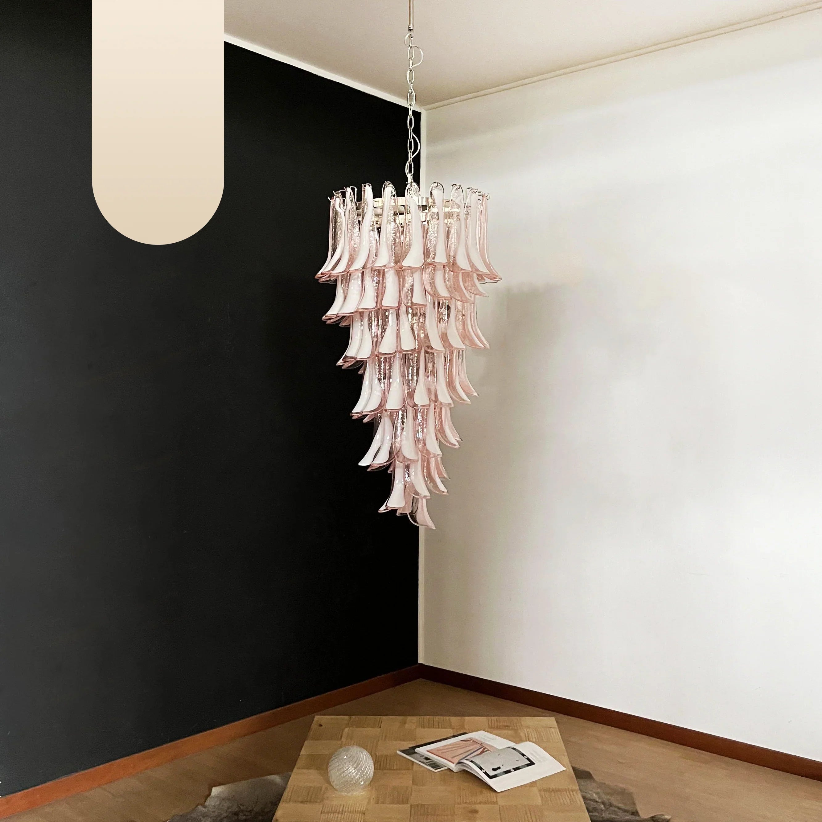 Petals Spiral Murano Pink Chandelier product image