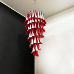 Petals Spiral Murano Red Chandelier product image