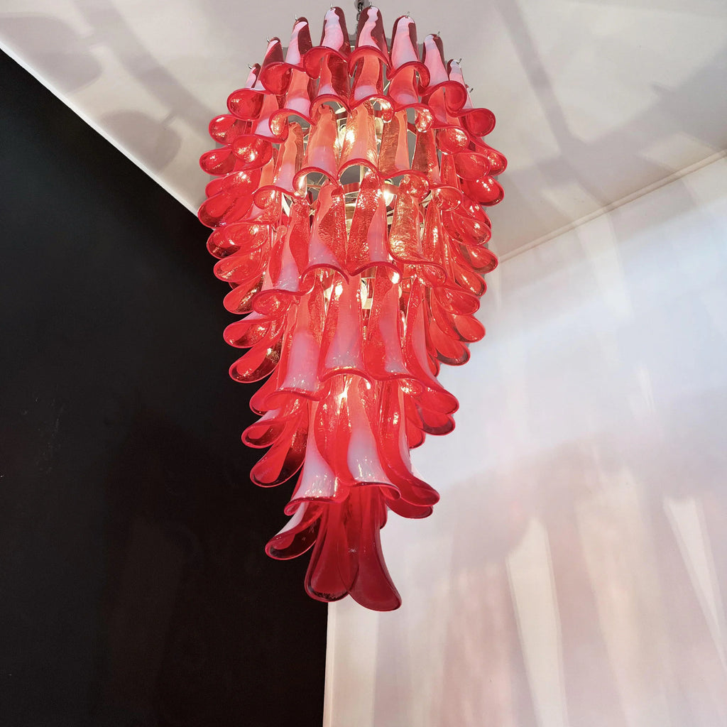 Petals Spiral Murano Red Chandelier product image
