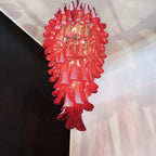 Petals Spiral Murano Red Chandelier product image