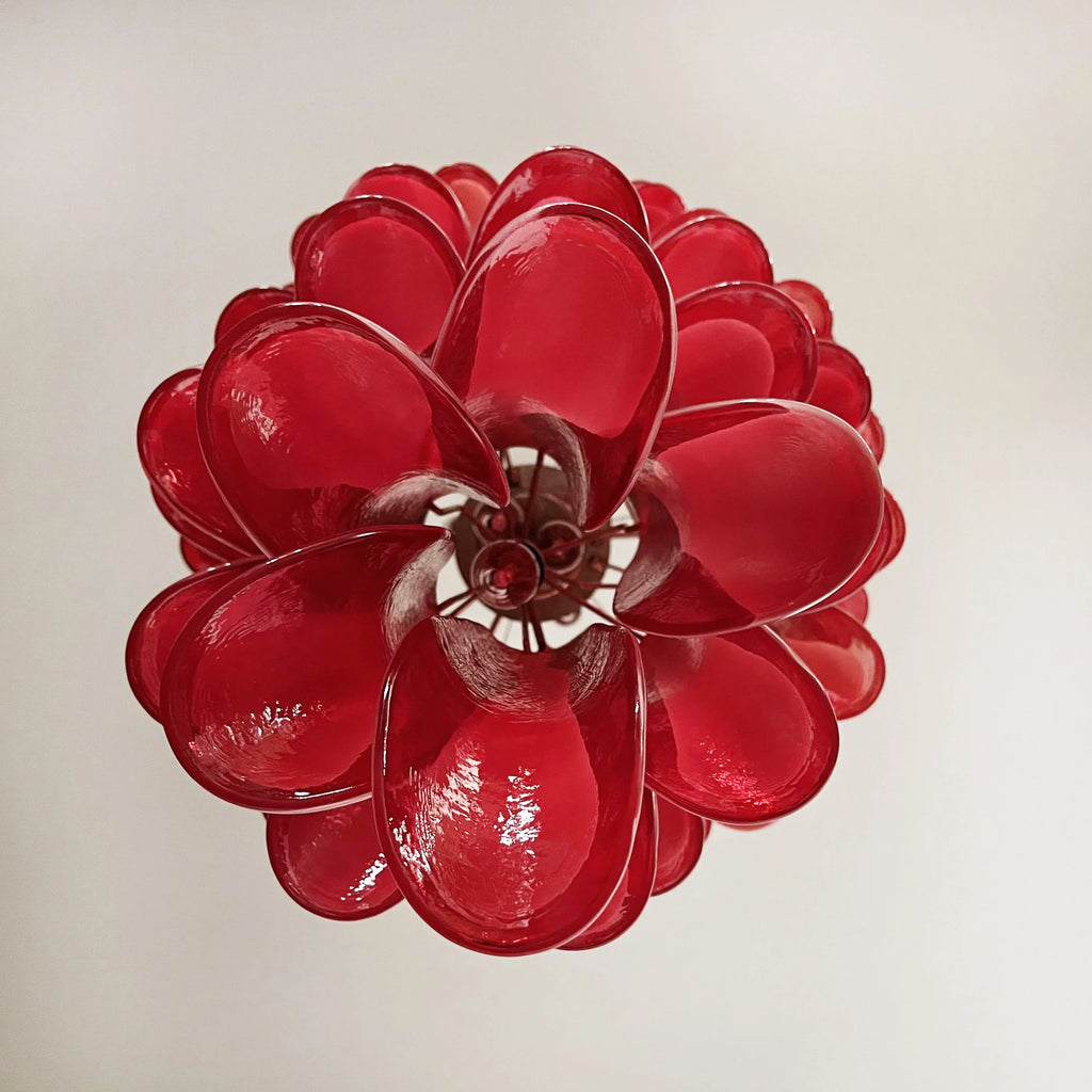 Petals Spiral Murano Red Chandelier product image
