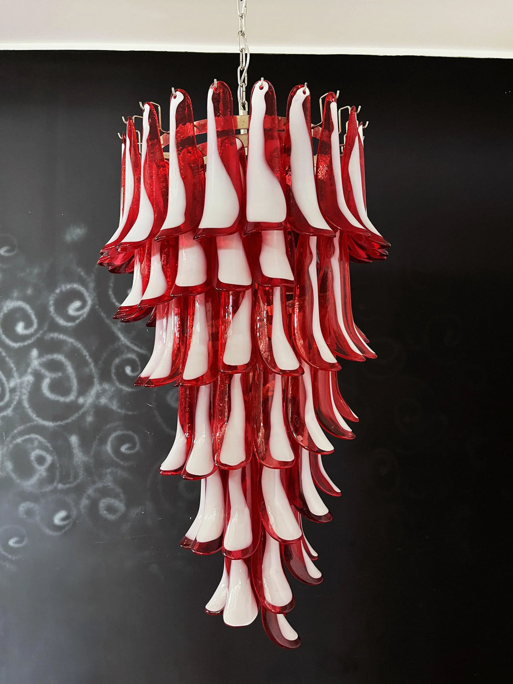 Petals Spiral Murano Red Chandelier product image