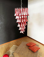 Petals Spiral Murano Red Chandelier product image