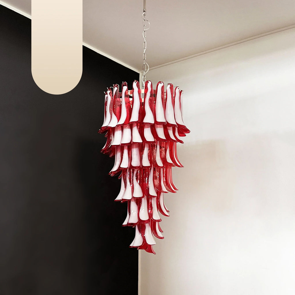 Petals Spiral Murano Red Chandelier product image
