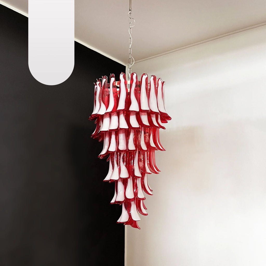 Petals Spiral Murano Red Chandelier product image