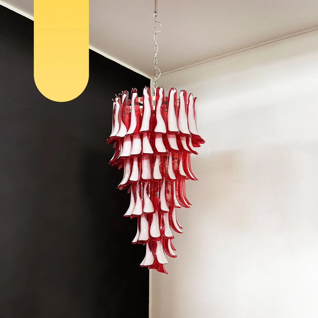 Petals Spiral Murano Red Chandelier product image