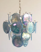 Blue Disc Glass Chandelier Glass lighting by Bling Lighting Studio