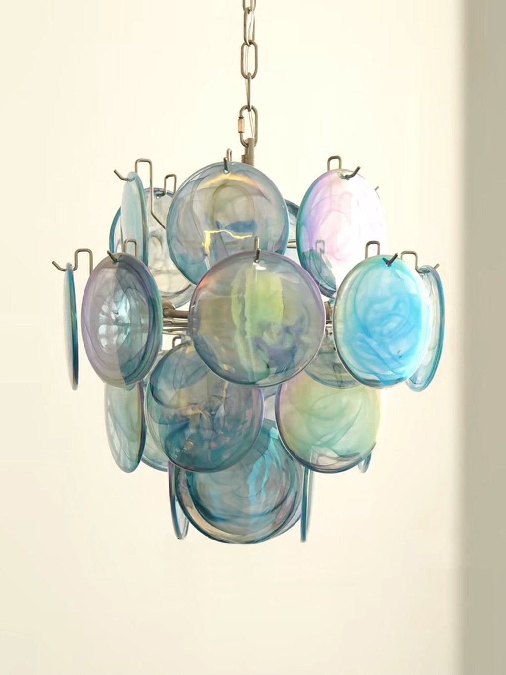 Blue Disc Glass Chandelier Glass lighting by Bling Lighting Studio
