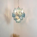 Blue Disc Glass Chandelier Glass lighting by Bling Lighting Studio