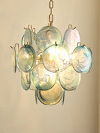 Blue Disc Glass Chandelier Glass lighting by Bling Lighting Studio