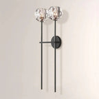 Faceted Crystal Brass Wall Sconce