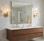 Faceted Crystal Brass Wall Sconce