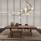 Luxury Brass Flower Branch Chandelier detail view