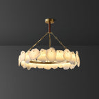 Burton Marble Round Chandelier with brass frame and marble shades by Bling Lighting Studio - view 27