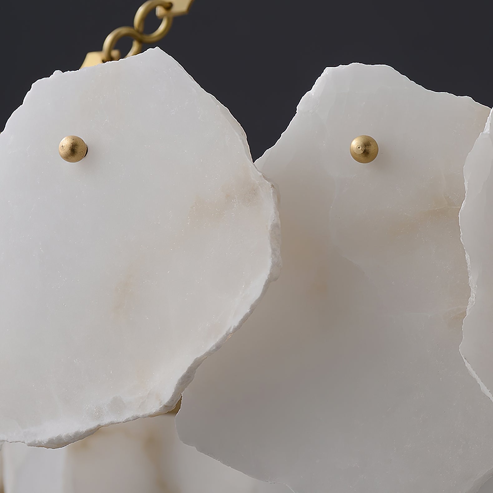 Burton Marble Round Chandelier with brass frame and marble shades by Bling Lighting Studio - view 28
