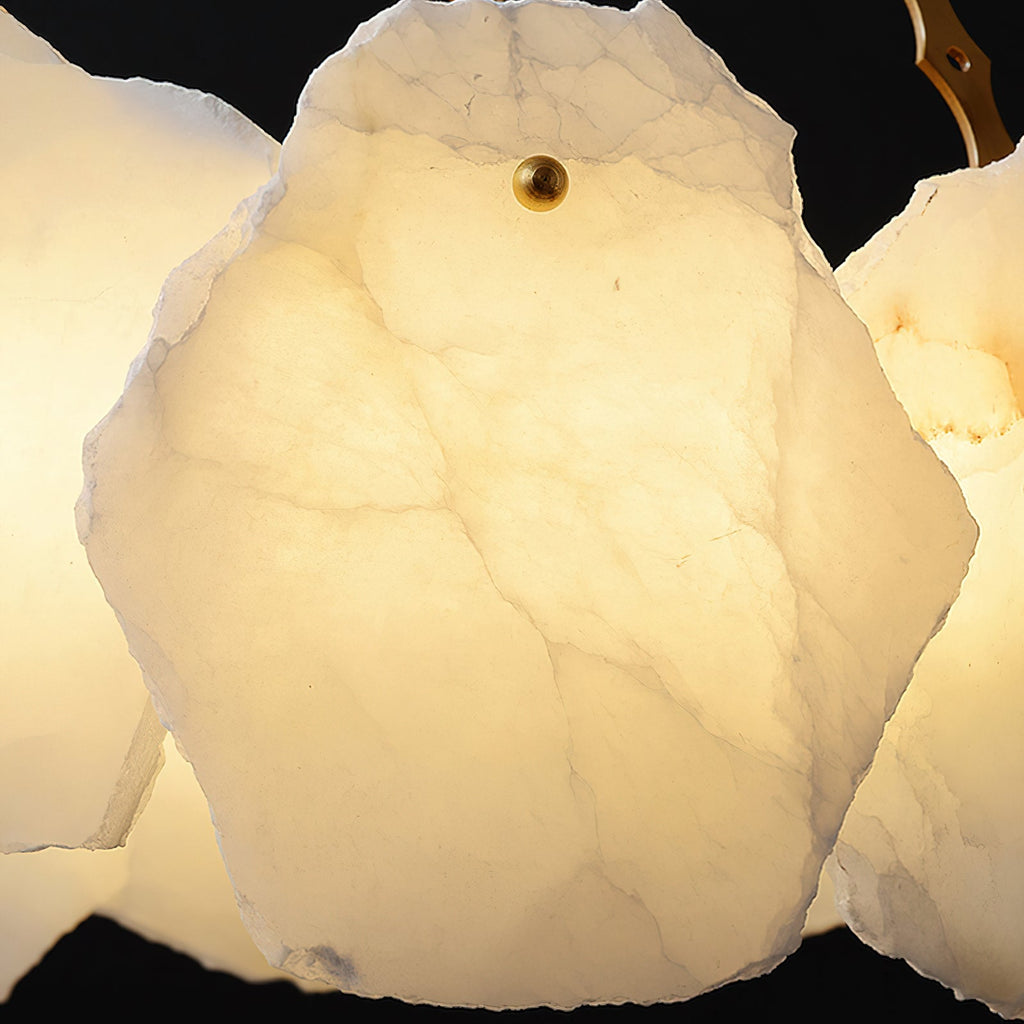 Burton Marble Round Chandelier with brass frame and marble shades by Bling Lighting Studio - view 29