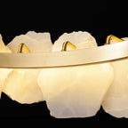 Burton Marble Round Chandelier with brass frame and marble shades by Bling Lighting Studio - view 30