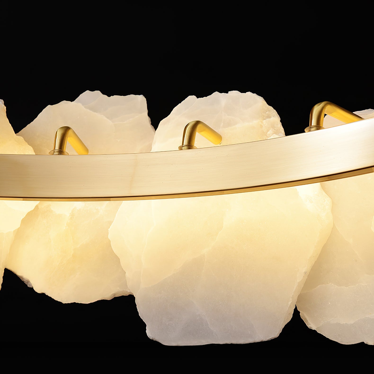 Burton Marble Round Chandelier with brass frame and marble shades by Bling Lighting Studio - view 30