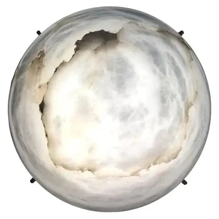 Large 'Moon 4' Alabaster Wall or Ceiling Lamp Flush Mount by Bling Lighting Studio