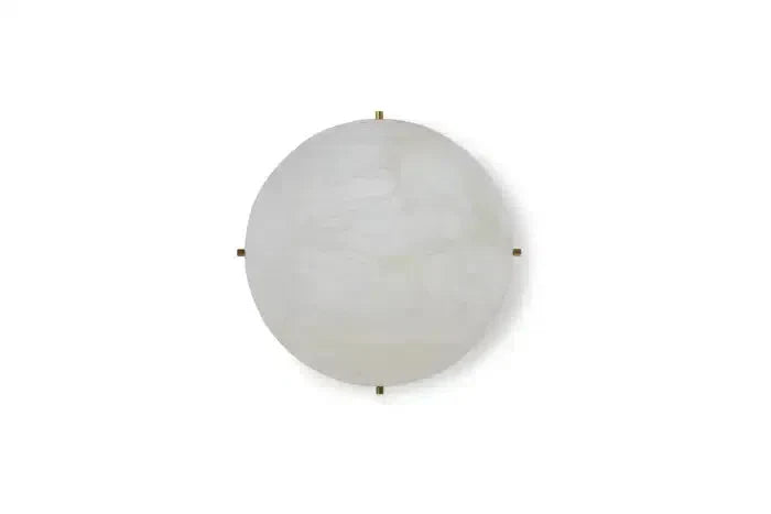 Large 'Moon 4' Alabaster Wall or Ceiling Lamp Flush Mount by Bling Lighting Studio