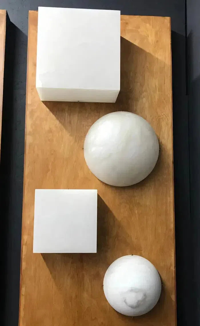 Large 'Moon 4' Alabaster Wall or Ceiling Lamp Flush Mount by Bling Lighting Studio
