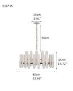 Large Alabaster Rectangular Chandelier Wide 40“ 45” with Chrome Frame for dining room