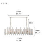 Large Alabaster Rectangular Chandelier Wide 40“ 45” with Chrome Frame for dining room