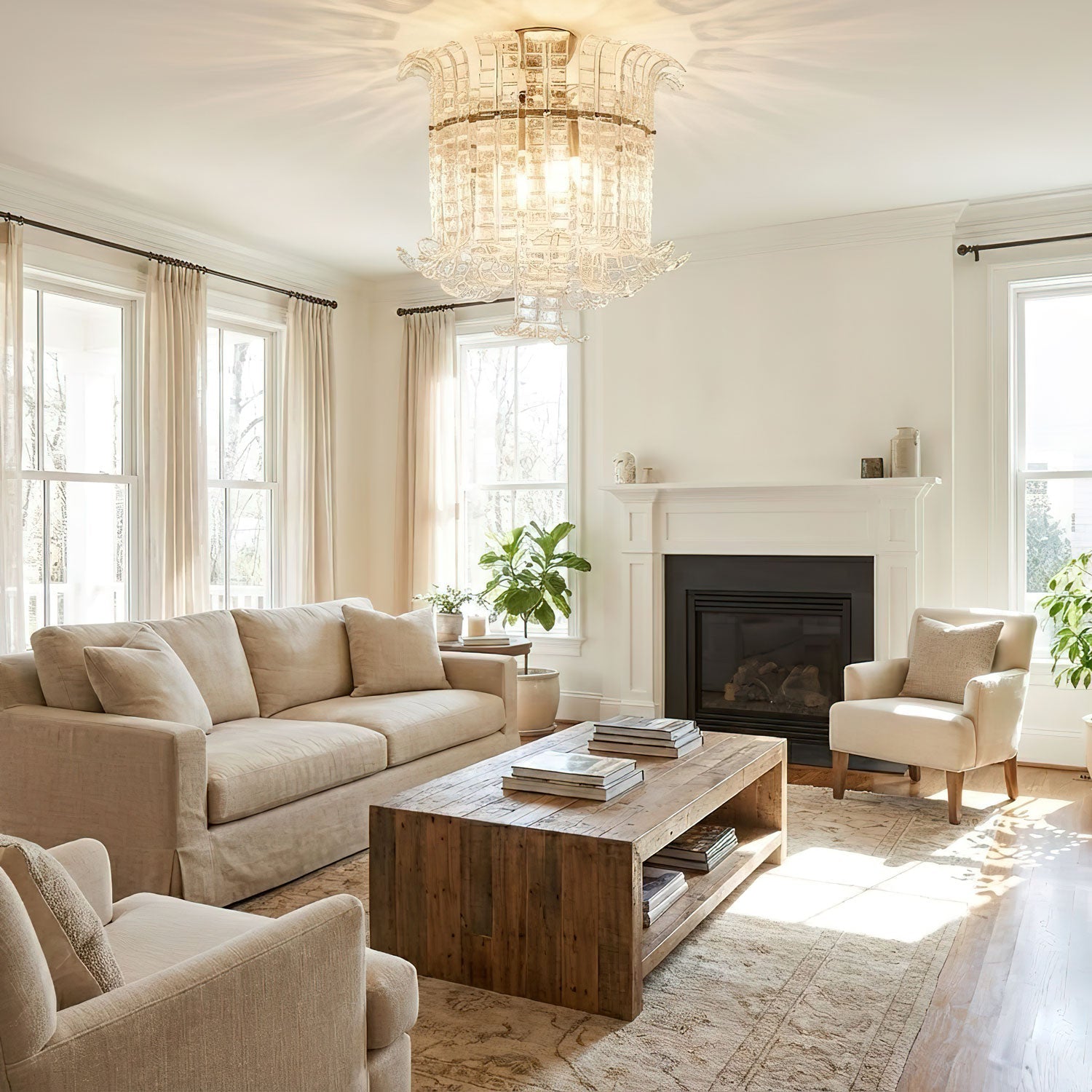 Calista Glass Ceiling Lamp Glass lighting by Bling Lighting Studio