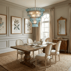 Calyra Tiered Glass Chandelier Murano lighting by Bling Lighting Studio