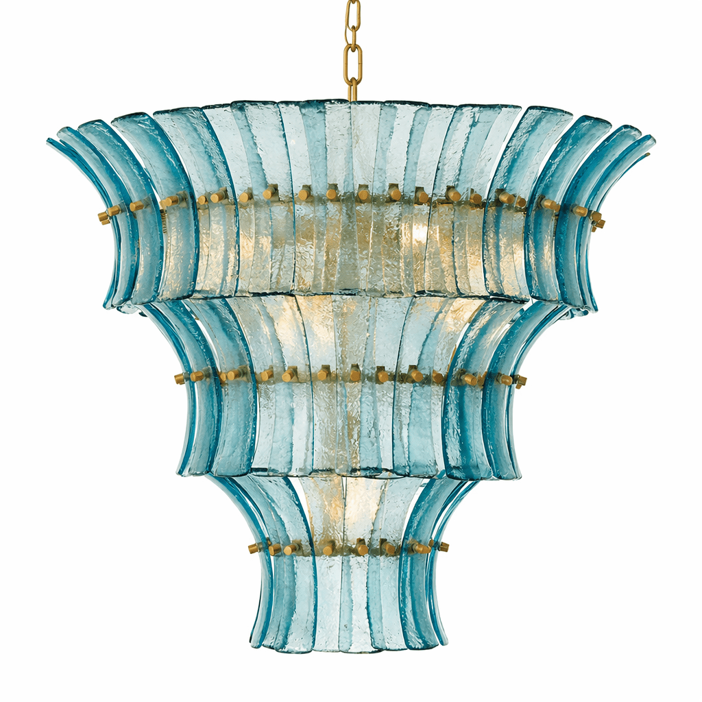 Calyra Tiered Glass Chandelier Murano lighting by Bling Lighting Studio