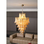Amber Cloud Glass Petals Chandelier Glass lighting by Bling Lighting Studio