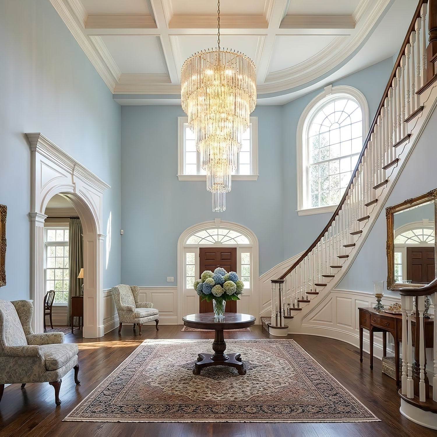 Transparent Twisting Raindrop Chandelier material and finish detail
