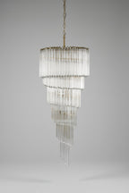 Transparent Twisting Raindrop Chandelier by Bling Lighting Studio